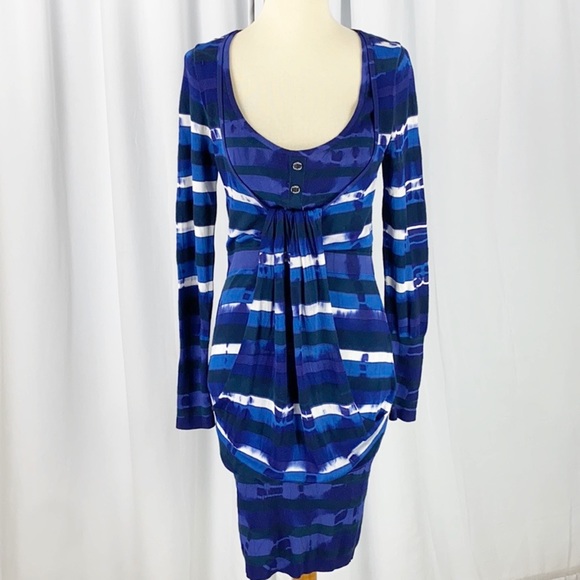 Karen Millen Drape Front Knit Bodycon Tie Dye